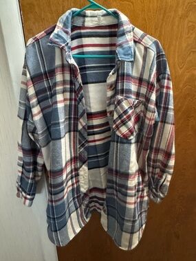 Maurices Blue, White & Red Plaid Button-Down Shirt